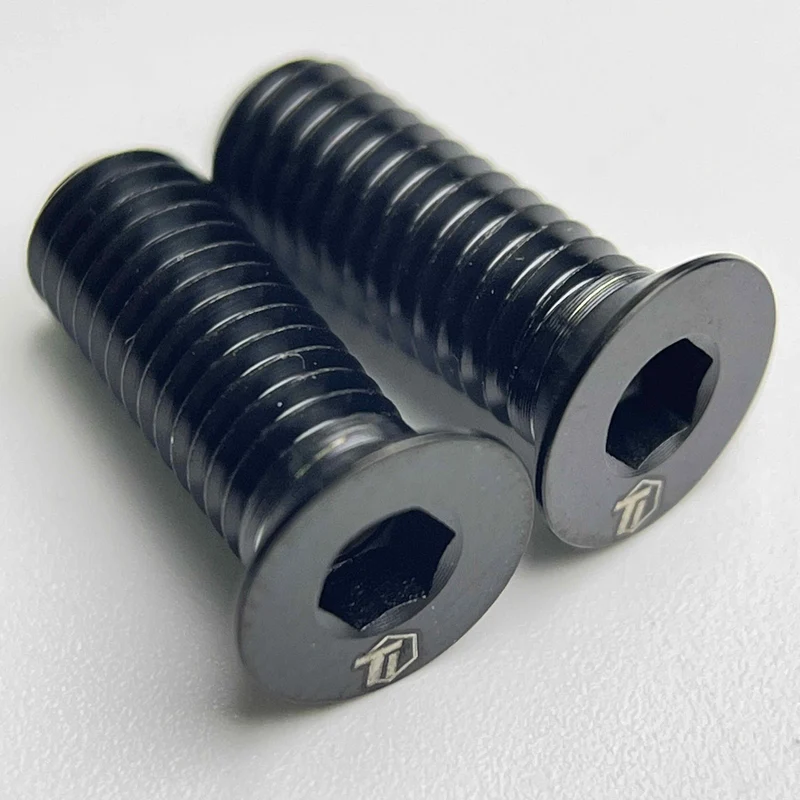 Flush Mount Titanium Bottle Cage Bolts | Ultralight Hollowed Design