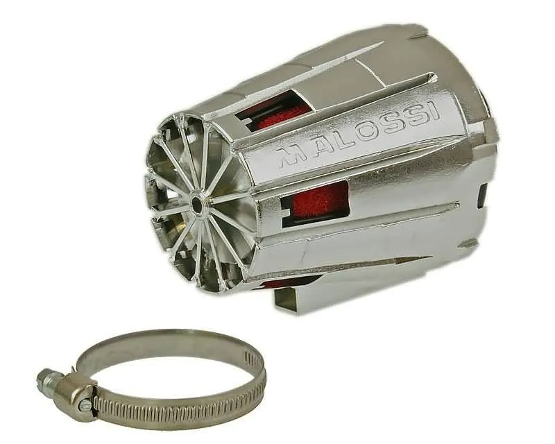 Filtre à air Malossi Red Filter E5 Racing Boxed 38mm 30° chrome-rouge