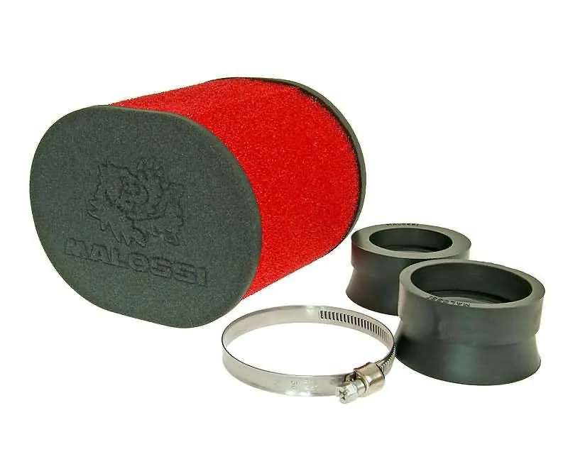 Filtre à air Malossi Red Filter E15 oval 42 / 50 / 58,5mm droit rouge-noir