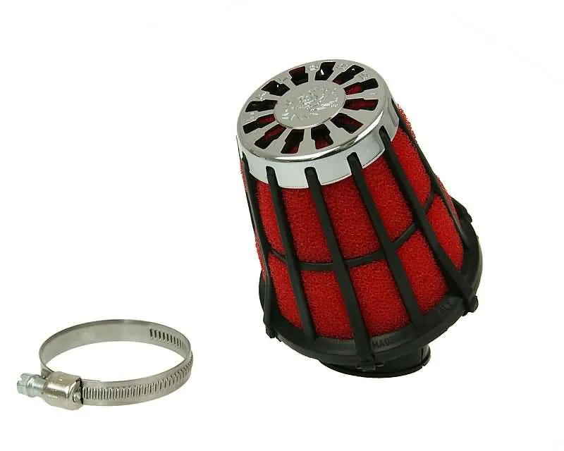 Filtre à air Malossi Red Filter E5 Racing Boxed 38mm 30° grille rouge-noir