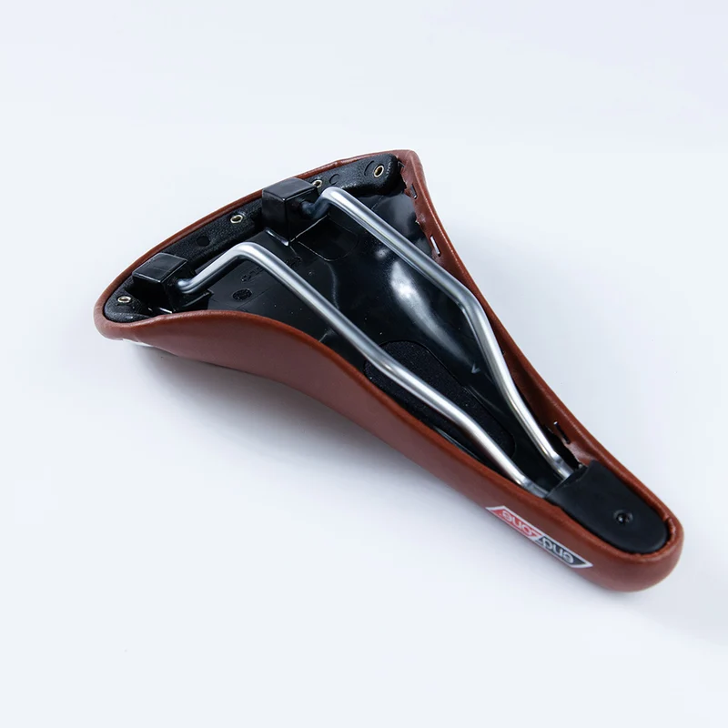 Selle de vélo vintage imitation cuir marron