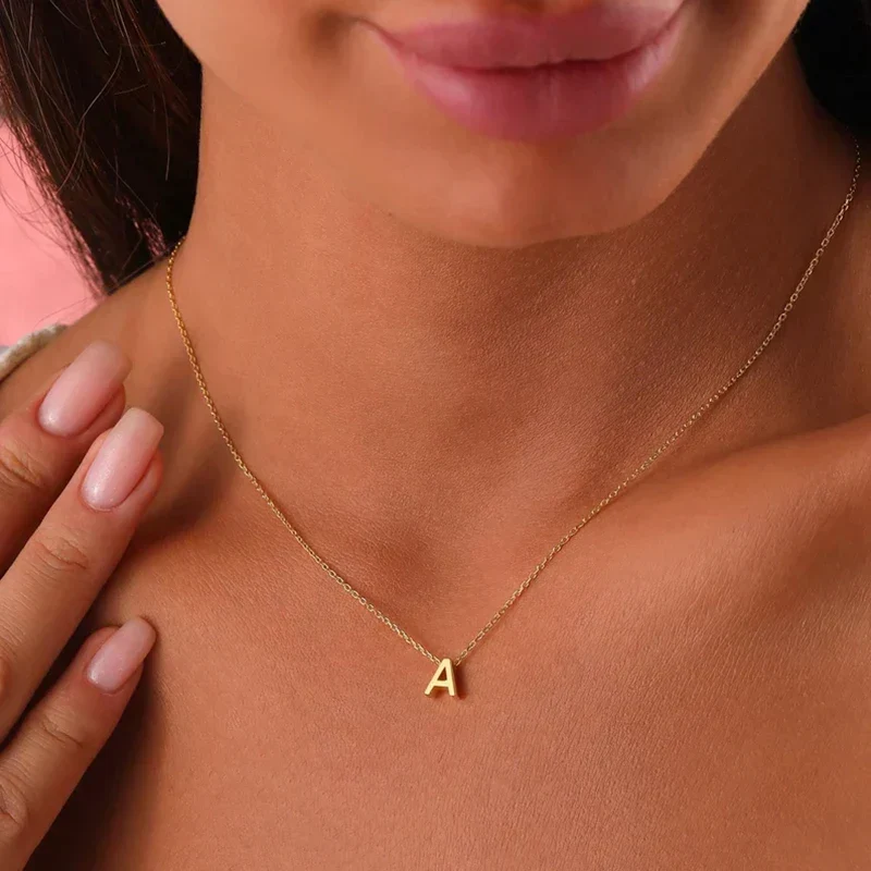 Minimalistische Initiaal Ketting met Letter Hanger RVS Verstelbaar Goud Zilver Dames Sieraad Elegante Ketting | Sansoti