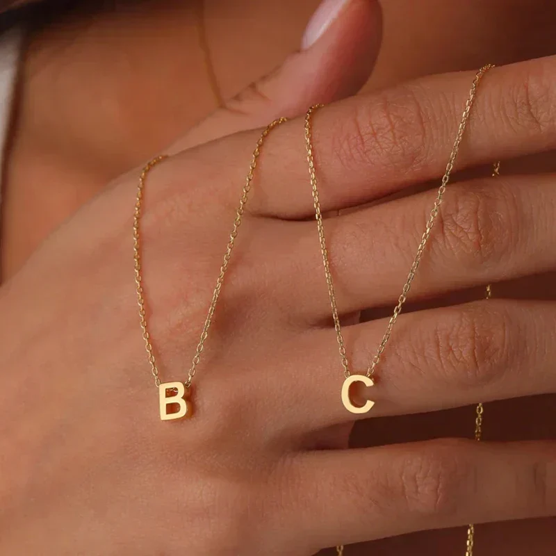 Minimalistische Initiaal Ketting met Letter Hanger RVS Verstelbaar Goud Zilver Dames Sieraad Elegante Ketting | Sansoti