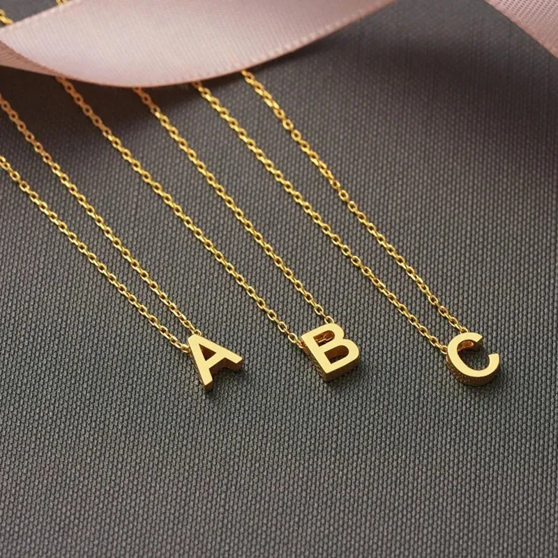 Minimalistische Initiaal Ketting met Letter Hanger RVS Verstelbaar Goud Zilver Dames Sieraad Elegante Ketting | Sansoti