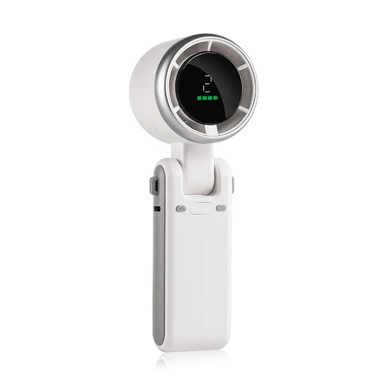 Opvouwbare Handventilator met Digitaal Display – 5 Snelheden, 180° Verstelbaar & Draagbaar voor Thuis | Sansoti