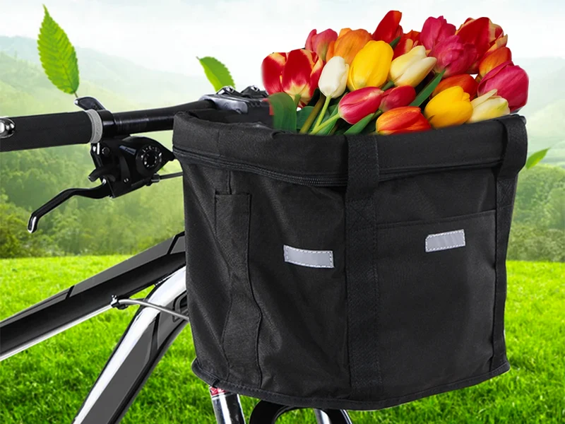 Fietsmand Voorop 16 Liter Fietsmandje Kinderfiets Stadsfiets Afneembaar Zwart