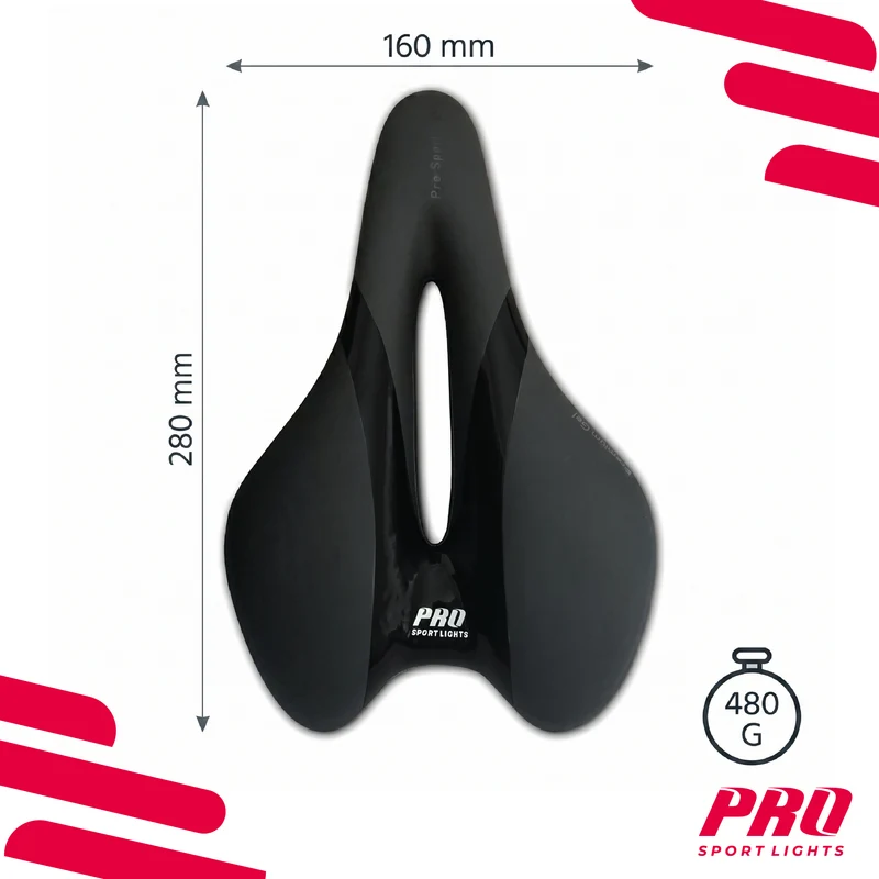 Fietszadel Royal Gel Comfort Dames Heren - Zwart - Selle Premium Unisex
