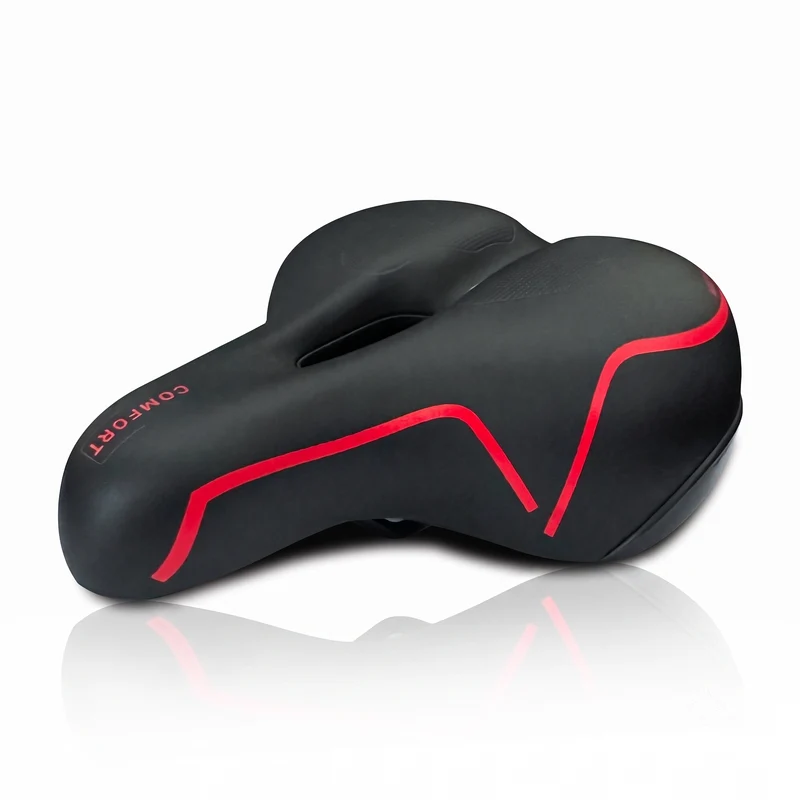 Fietszadel Unisex Selle Fiets Memory Foam Comfort Royal Zadel Dames Heren - Zwart