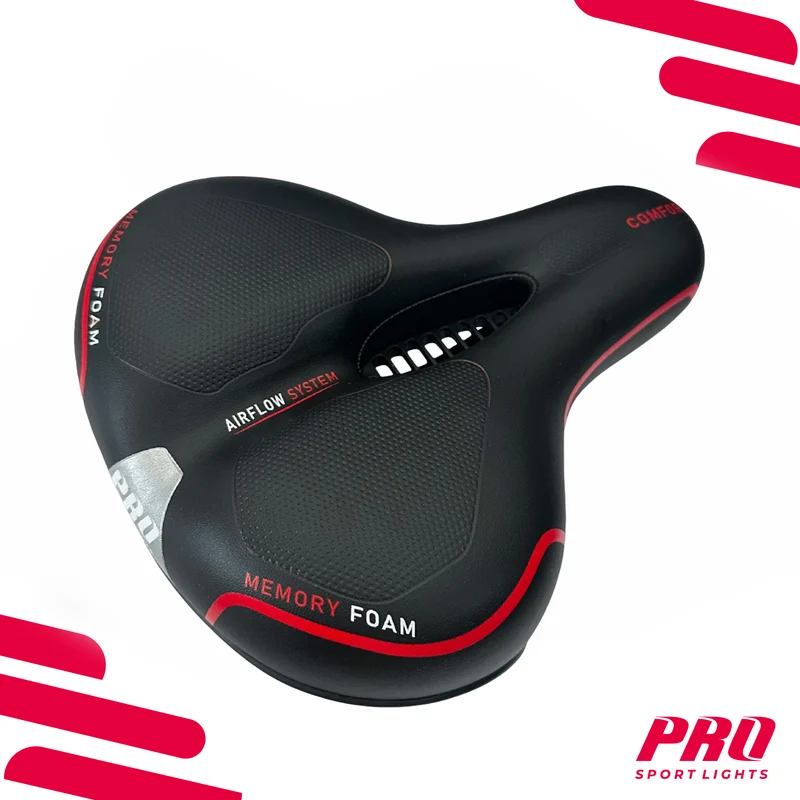 Fietszadel Unisex Selle Fiets Memory Foam Comfort Royal Zadel Dames Heren - Zwart
