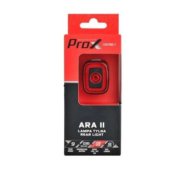 Achterlicht Fiets Rood ProX 50 Lumen Remsensor - COB-XPE LED