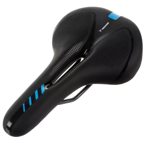 Fietszadel Comfort Met Achterlicht - LED - Zwart/Blauw Dames/Heren