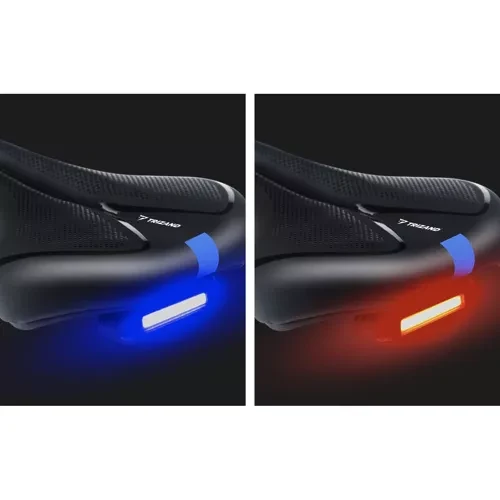 Fietszadel Comfort Met Achterlicht - LED - Zwart/Blauw Dames/Heren