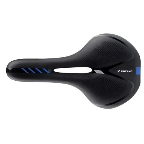 Fietszadel Comfort Met Achterlicht - LED - Zwart/Blauw Dames/Heren
