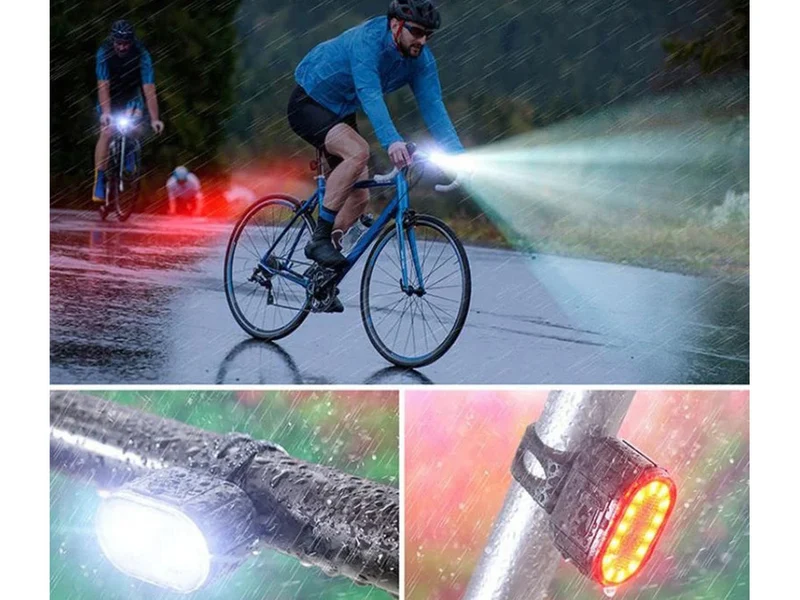 Fietsverlichtingsset Sport - Voorlicht en Achterlicht - LED - USB-Oplaadbaar