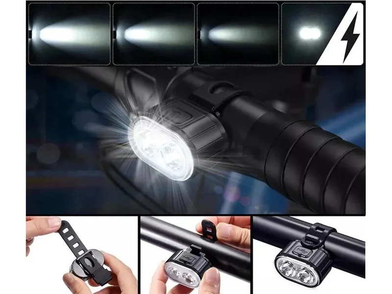 Fietsverlichtingsset Sport - Voorlicht en Achterlicht - LED - USB-Oplaadbaar