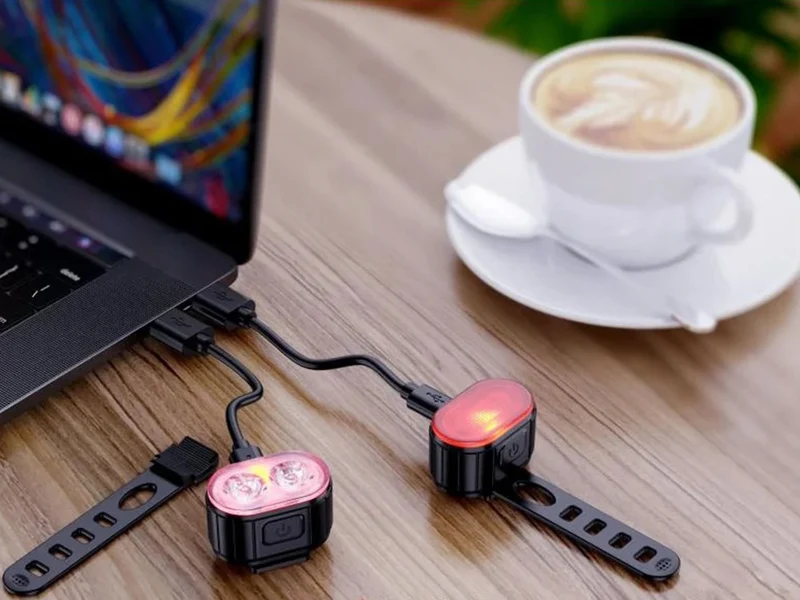 Fietsverlichtingsset Sport - Voorlicht en Achterlicht - LED - USB-Oplaadbaar