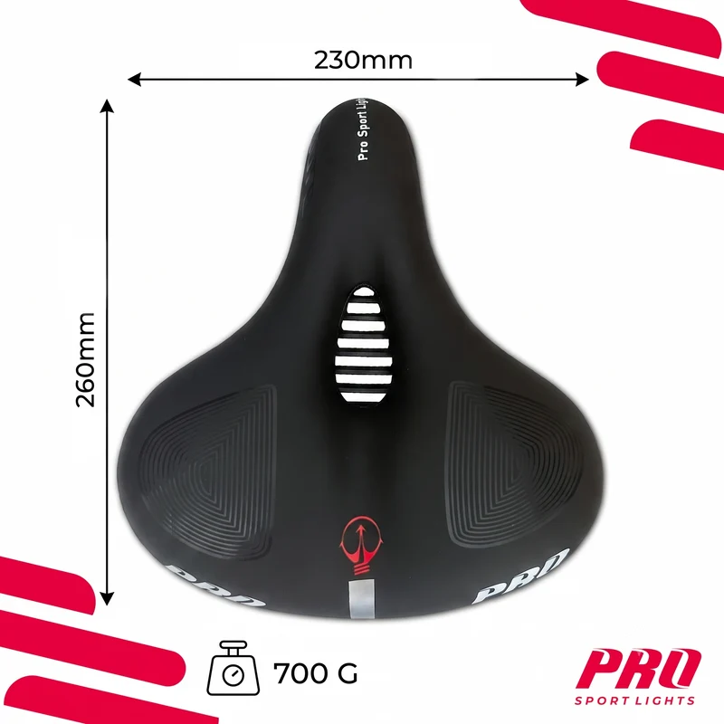 Fietszadel Dames Heren Selle Gel Premium Royal Zadel Fiets Comfort - Zwart