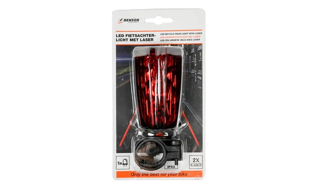 Fiets Achterlicht - 5 LED met Laser Fietsverlichting