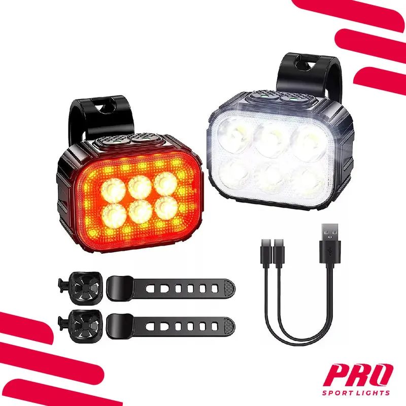 Fietsverlichting 350 en 50 Lumen - Fietsverlichtingsset LED Koplamp en Achterlicht