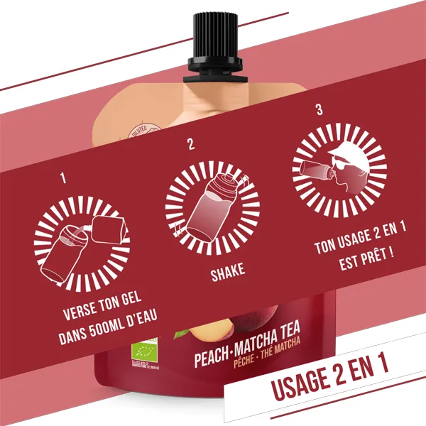 Gel Naturel BIO (85g) - Peche & Thé Matcha