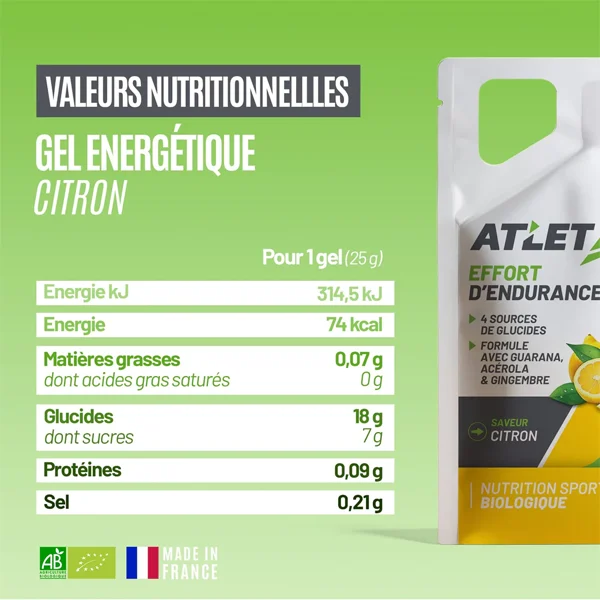 Gel Énergétique BIO (25g) - Citron Guarana