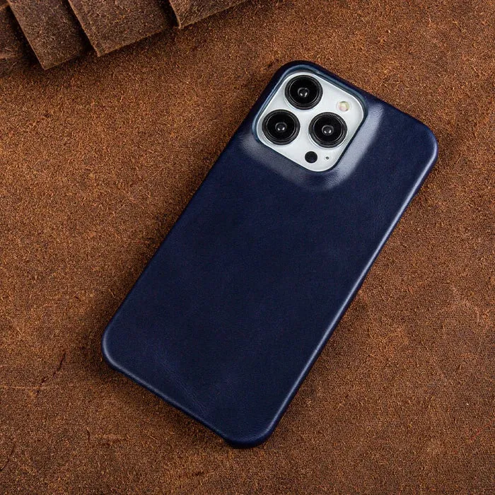 Lederen iPhone Hoesje met Oliewax Afwerking | Luxe Bescherming voor iPhone 13-16 | MagSafe Compatible | Sansoti