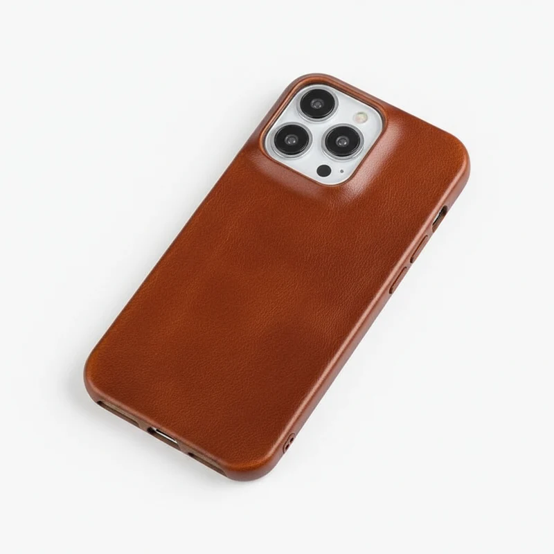 Lederen iPhone Hoesje met Oliewax Afwerking | Luxe Bescherming voor iPhone 13-16 | MagSafe Compatible | Sansoti
