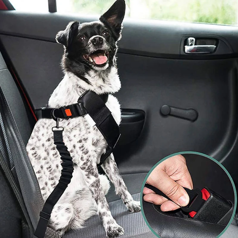 Autogordel Buffer Verstelbaar Hondenhalsband Tuigje Veiligheid Auto Reizen Reflecterend Huisdier Hond | Sansoti