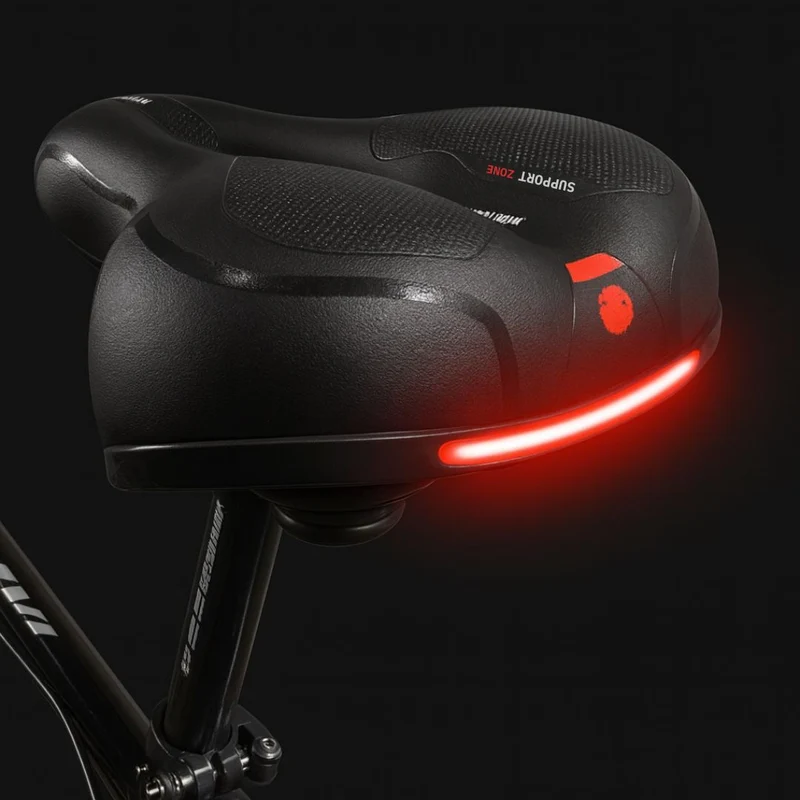 Comfortabel Fietszadel met Reflector – Ergonomisch Geveerd Waterdicht Design voor Dames en Heren Fietsen | Sansoti