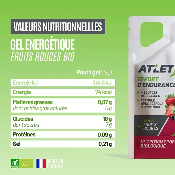 Gel Énergétique BIO (25g) - Fruits Rouges