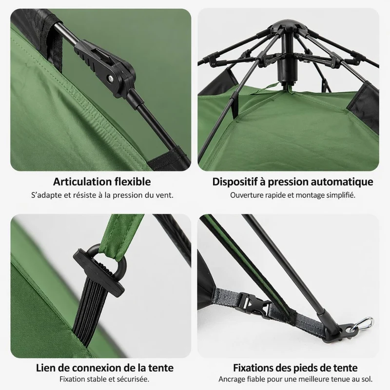 Tente de camping & bivouac automatique 3 places | Etanche 3,6kg