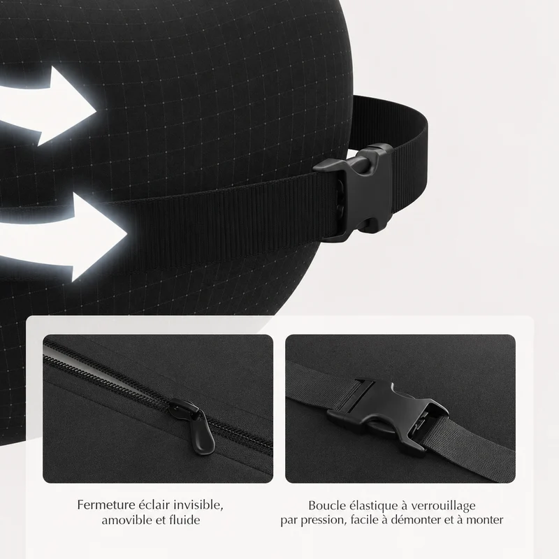 Appui-tête à sangle pour chaise de bureau