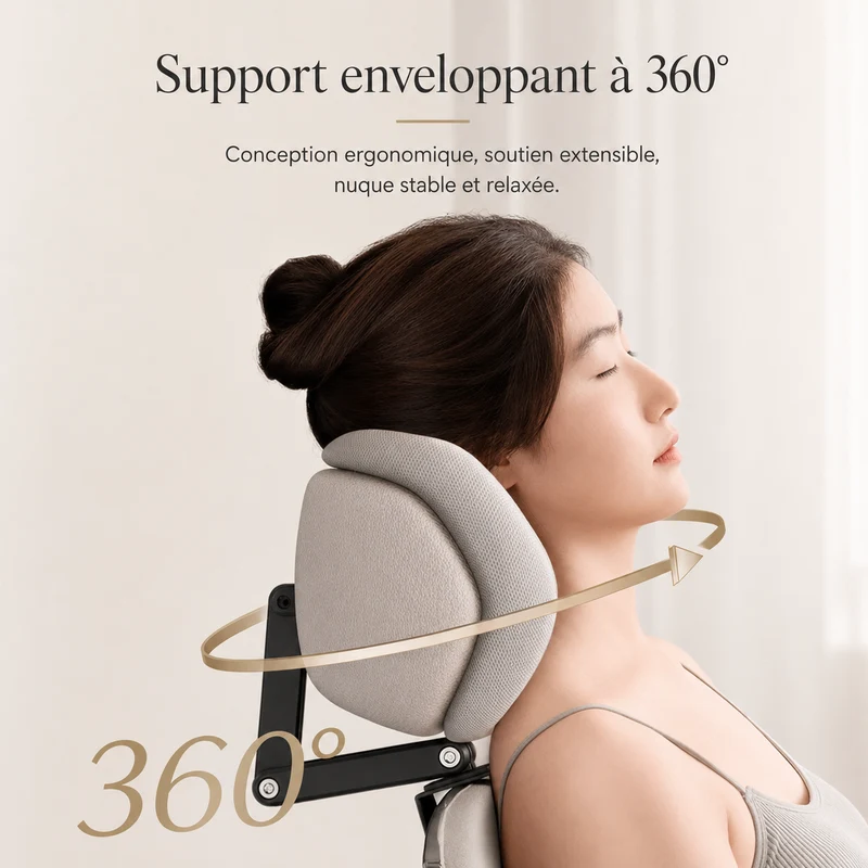 Appui-tête ergonomique pour chaise de bureau