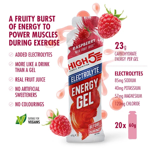 HIGH5 - Energy Gel Electrolyte Box (20x60ml) - Goût au choix