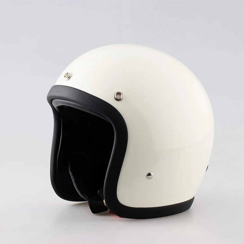 Vintage Low Profile Motorhelm DOT & ECE Gecertificeerd – Retro Fibreglass Helm met Lichtgewicht Design & Dubbele D-Sluiting | Sansoti
