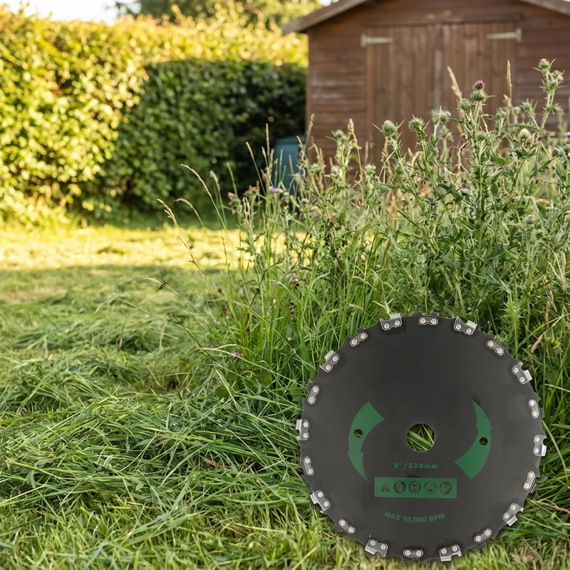 Onkruidmaaier Tuin Roterende Stalen Maaimessen 23cm Bosmaaier Opzetstuk voor Dicht Gras en Ruigte | Sansoti