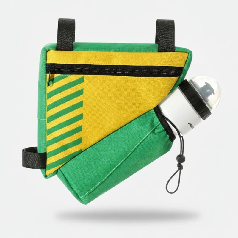 Sacoche multifonction en toile imperméable pour cadre de vélo