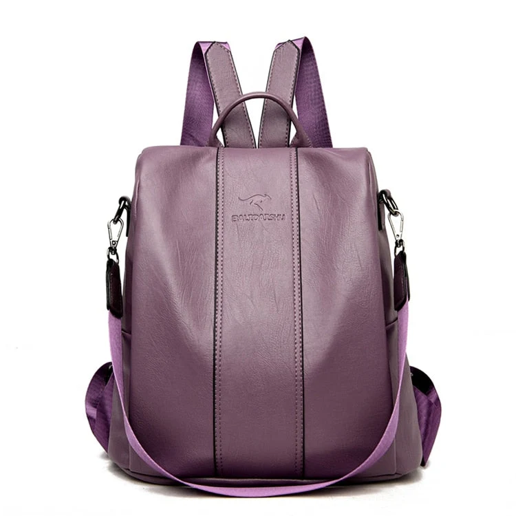 Anti-Diefstal Leren Rugzak Dames Vintage Schoudertas Multifunctioneel Converteerbaar Daypack Reis Schooltas | Sansoti