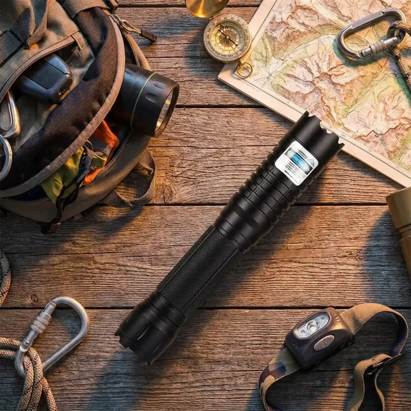 Tactische Laserzoeker 450nm Hoge Intensiteit Verstelbare Focus Aluminium Behuizing 5000m+ Bereik Outdoor Survival Zaklamp Vuurstarter Blauw Laser Compacte Krachtige Lichtstraal | Sansoti