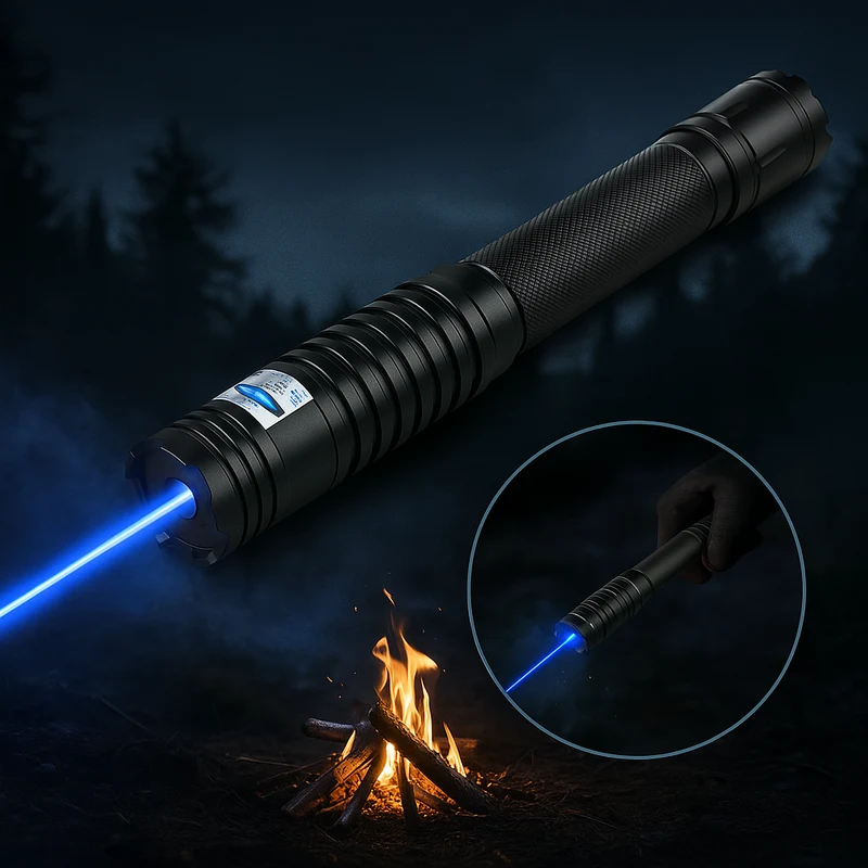 Tactische Laserzoeker 450nm Hoge Intensiteit Verstelbare Focus Aluminium Behuizing 5000m+ Bereik Outdoor Survival Zaklamp Vuurstarter Blauw Laser Compacte Krachtige Lichtstraal | Sansoti