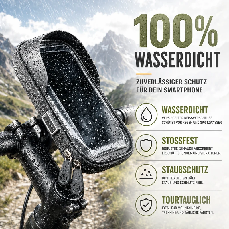 Waterdichte Telefoonhouder voor Fiets met Touchscreen – Tot 6.4 Inch | Sansoti