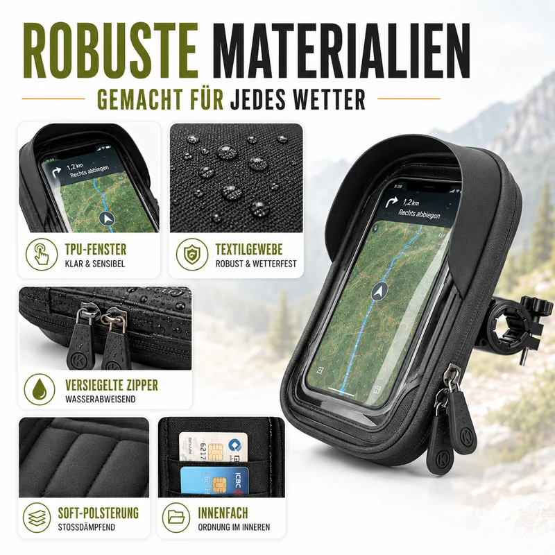 Waterdichte Telefoonhouder voor Fiets met Touchscreen – Tot 6.4 Inch | Sansoti