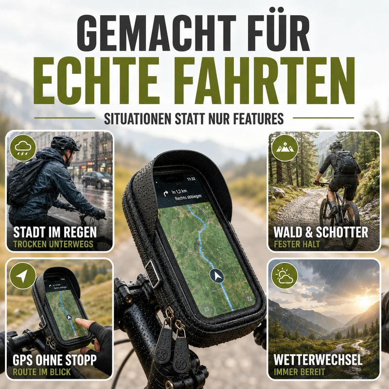 Waterdichte Telefoonhouder voor Fiets met Touchscreen – Tot 6.4 Inch | Sansoti