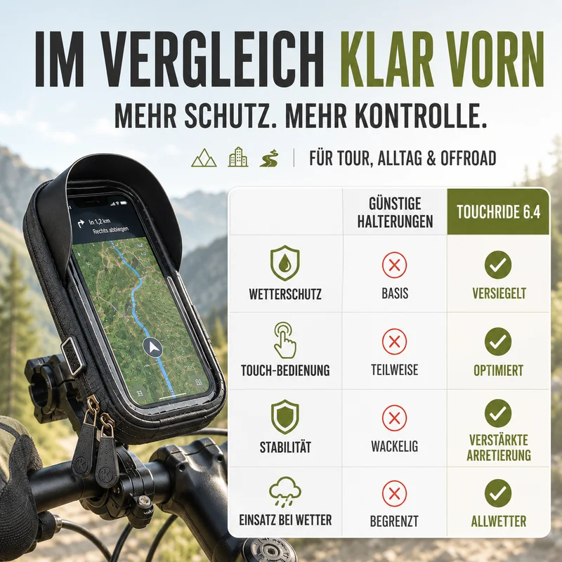 Waterdichte Telefoonhouder voor Fiets met Touchscreen – Tot 6.4 Inch | Sansoti