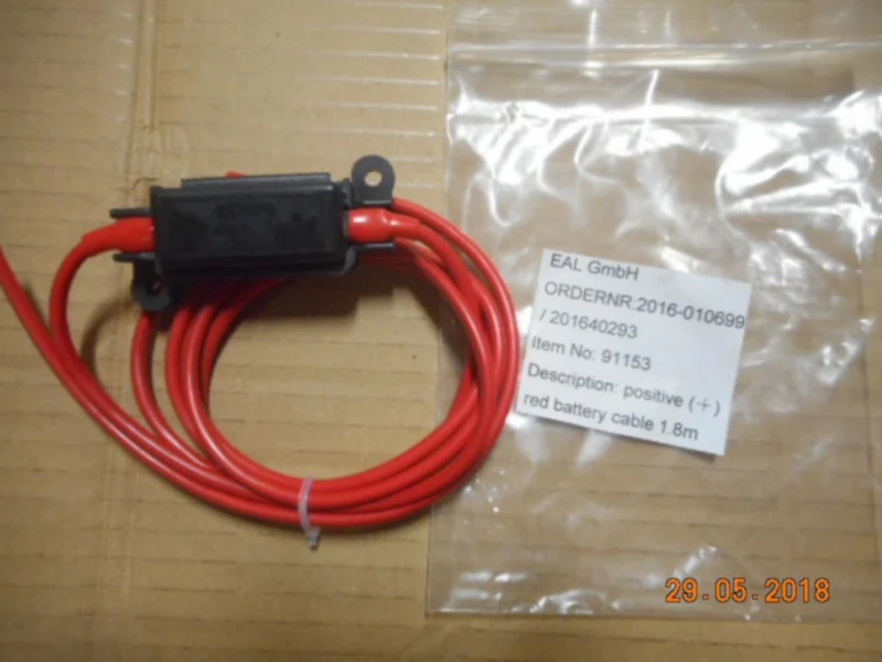 Pièce détachée ENDURO AUTOSTEADY : Câble de batterie (+) avec porte fusible et fusible