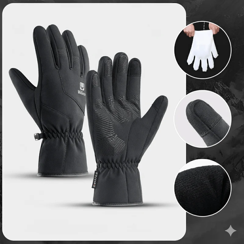 WindGuardX™ | Gants velo hiver avec barrière imperméable et chaleur constante