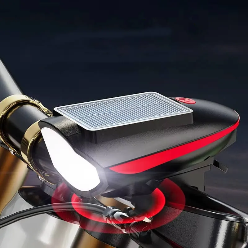 TwilightX™ | Eclairage velo solaire puissant avec klaxon pour une visibilité optimale et sécurité renforcée
