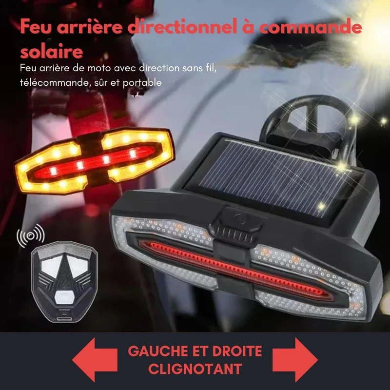 Feu arrière clignotant vélo – Télécommande sans fil & visibilité renforcée | Lumivelo™