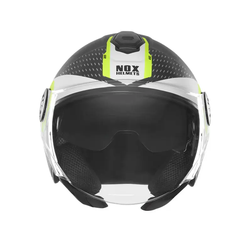Casque jet - N182 Round noir mat jaune