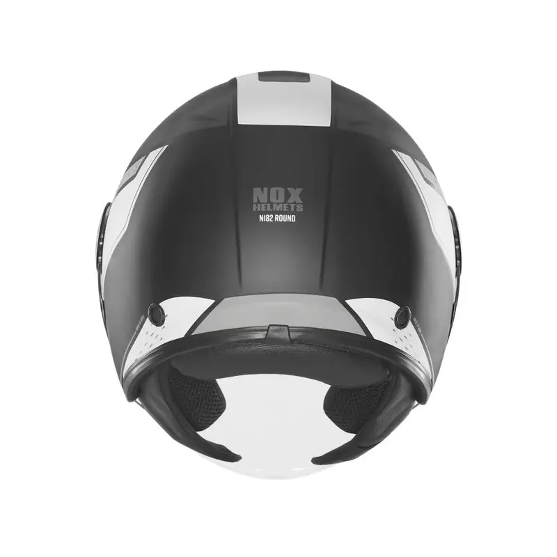 Casque jet - N182 Round noir mat argent